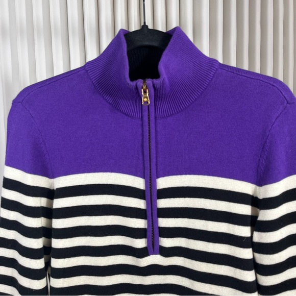 Ralph Lauren Purple and Black Striped Women’s Sweater - Picture 6 of 14